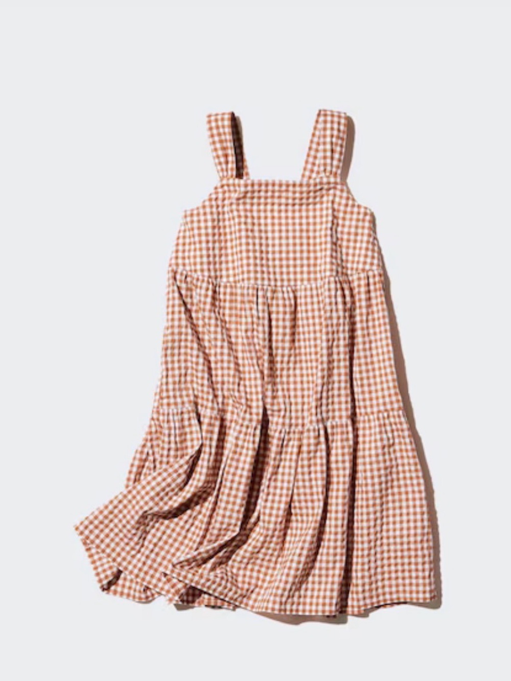 Uniqlo Girls Brown Camisole Gingham Dress size 3/4